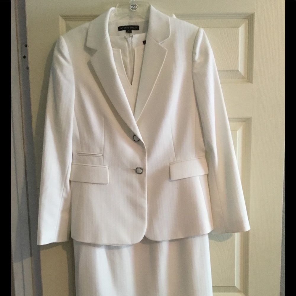 2 piece white dress with suit jacket, size 10